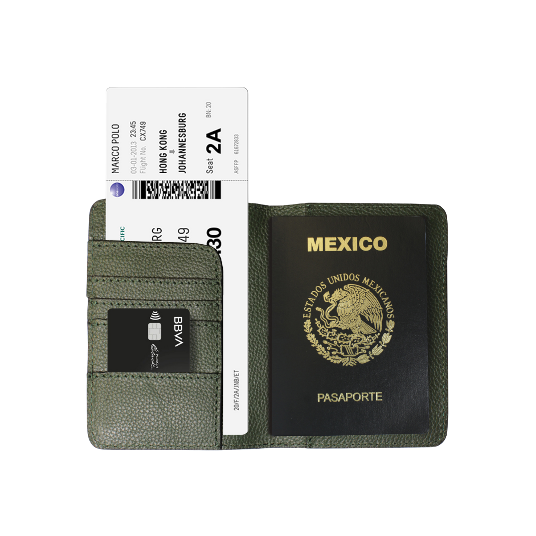 Portapasaporte Verde Olivo